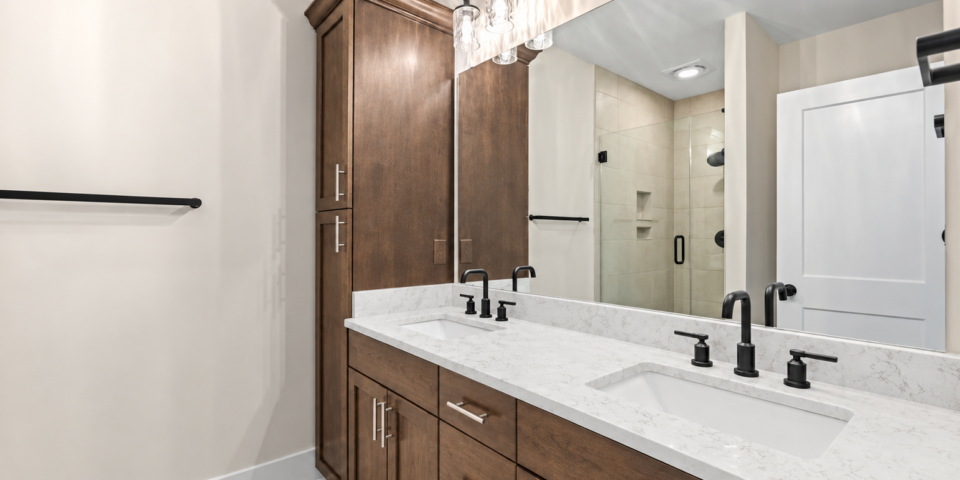 The Kitson bath with wood vanity