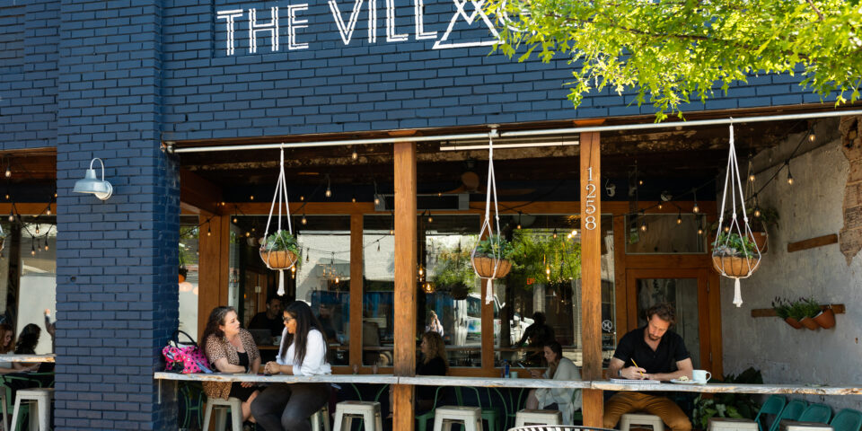 Cafe patio in The Village of West Greenville