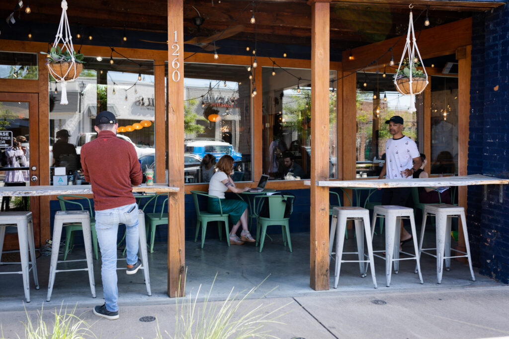 Open-air cafe in The Village of West Greenville